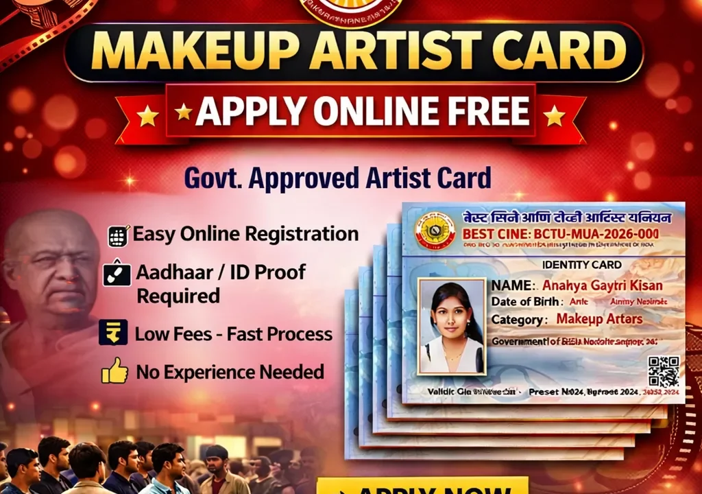 Makeup Artist Card Apply Online Free in India | Artist Union Registration 2026